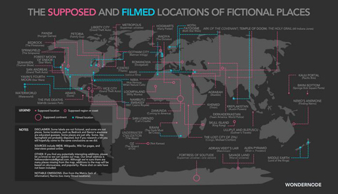 Wondernode Fictional Places Map